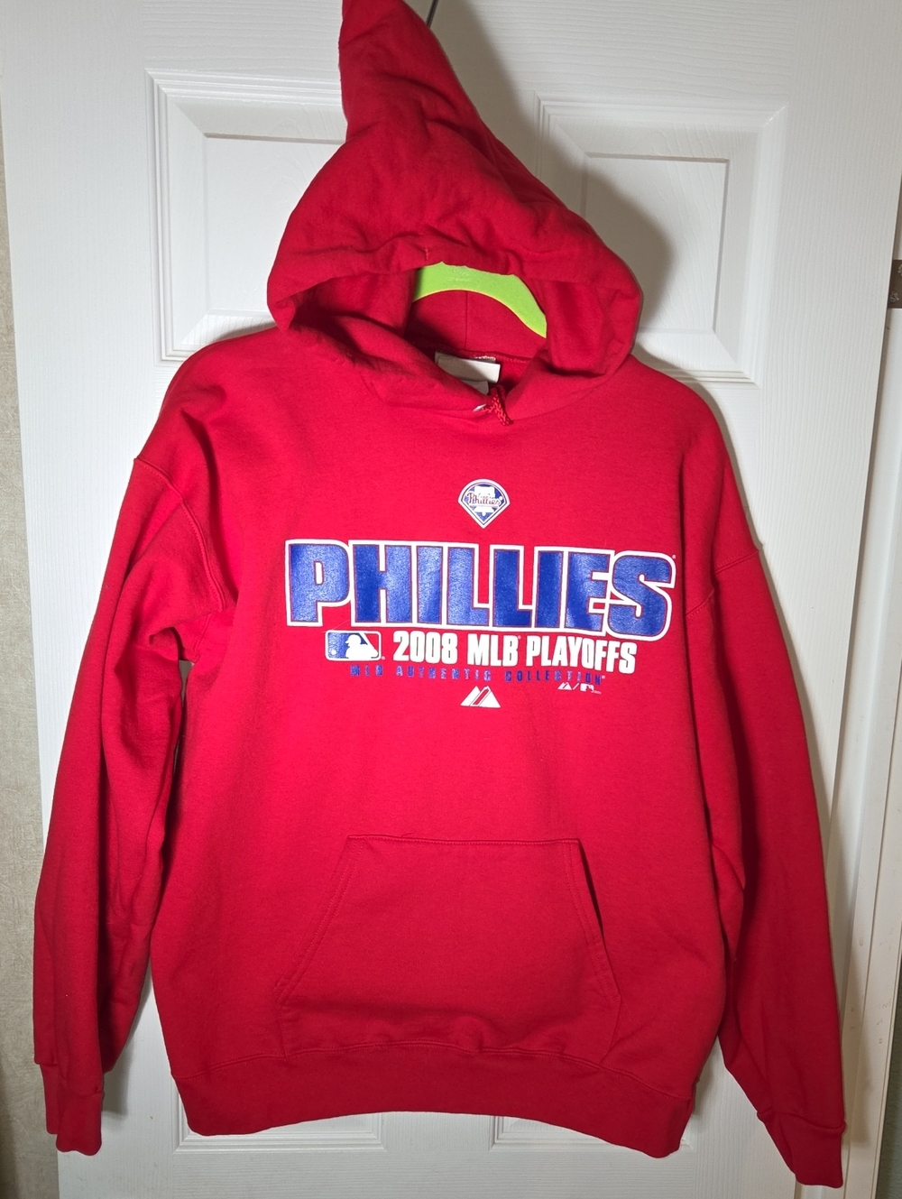Philadelphia Phillies Red 2008 MLB Playoffs Hoodie Size Med